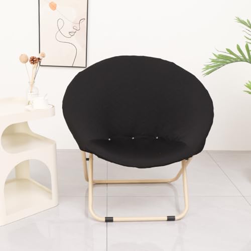Morbuy Runde Untertasse Stuhl Abdeckung, Stretch Papasansessel Deckt Garten Mond Stuhl Abdeckung Abnehmbar Spandex Slipcover Möbelschutz für Wohnzimmer (Schwarz) von Morbuy