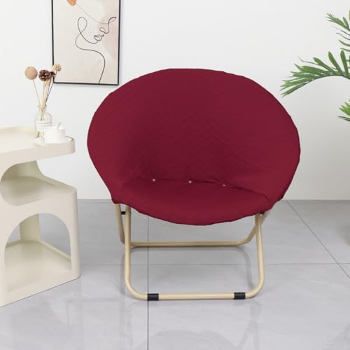 Morbuy Runde Untertasse Stuhl Abdeckung, Stretch Papasansessel Deckt Garten Mond Stuhl Abdeckung Abnehmbar Spandex Slipcover Möbelschutz für Wohnzimmer (Weinrot) von Morbuy