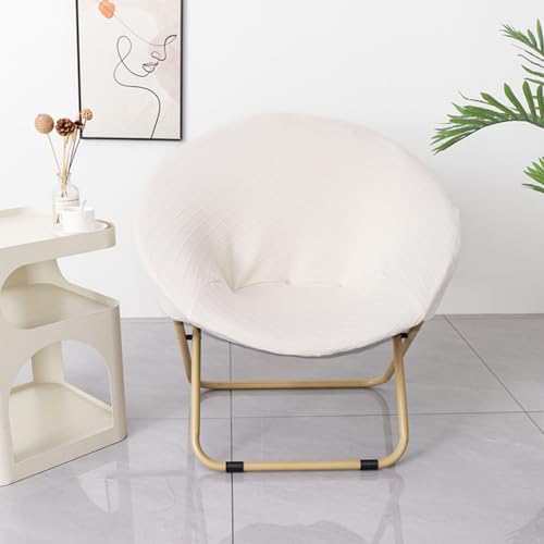 Morbuy Runde Untertasse Stuhl Abdeckung, Stretch Papasansessel Deckt Garten Mond Stuhl Abdeckung Abnehmbar Spandex Slipcover Möbelschutz für Wohnzimmer (Weiß) von Morbuy