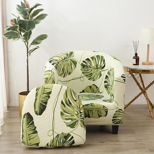 Morbuy Sesselbezug Stretch, 2er Set Sessel Überzug Universal Sesselhussen Waschbar Sesselüberzug Hussen Cocktailsessel Clubsessel Überzug - Weich, Elastisch, Moderne Drucke (Beige) von Morbuy