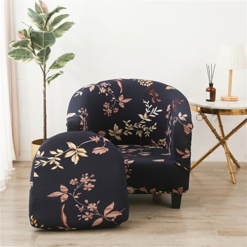 Morbuy Sesselbezug Stretch, 2er Set Sessel Überzug Universal Sesselhussen Waschbar Sesselüberzug Hussen Cocktailsessel Clubsessel Überzug - Weich, Elastisch (Goldene Blätter) von Morbuy