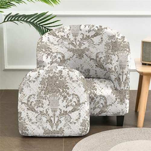 Morbuy Sesselbezug Stretch Drucken, 2er Set Sessel Überzug Elastisch Universal Sesselhussen Waschbar Sesselüberzug Hussen Cocktailsessel Clubsessel Überzug (Paisley) von Morbuy