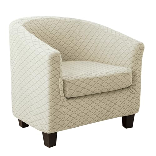 Morbuy Sesselbezug Stretch mit Armlehne, 2er Set Sessel Überzug Universal Sesselhussen Stretch Weich Sesselüberzug Elastisch Hussen für Clubsessel Cocktailsessel (013 Beige) von Morbuy