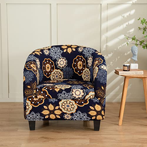 Morbuy Sesselbezug Stretch mit Armlehne, 2er Set Sessel Überzug Universal Sesselhussen Stretch Weich Sesselüberzug Elastisch Hussen für Clubsessel Cocktailsessel (Mandragora Blume) von Morbuy