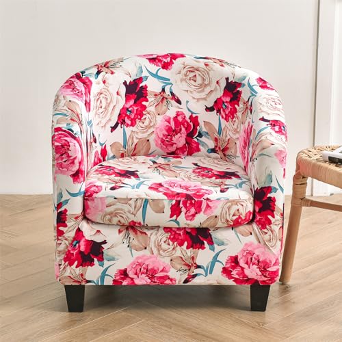 Morbuy Sesselbezug Stretch mit Armlehne, 2er Set Sessel Überzug Universal Sesselhussen Stretch Weich Sesselüberzug Elastisch Hussen für Clubsessel Cocktailsessel (Pfingstrose) von Morbuy