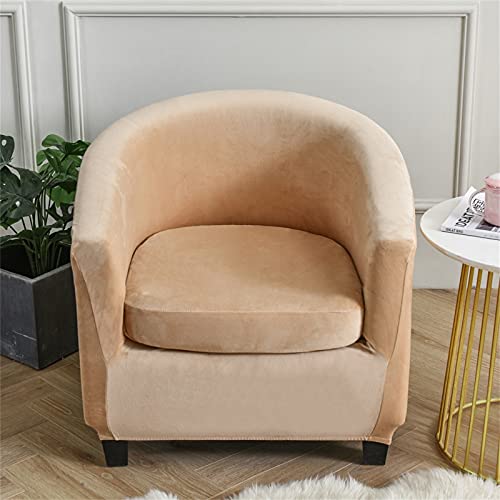 Morbuy Sesselbezug Stretch mit Armlehne, 2er Set Sessel Überzug Universal Sesselhussen Stretch Weich Sesselüberzug Elastisch Hussen für Clubsessel Cocktailsessel (Plüsch-Camel) von Morbuy