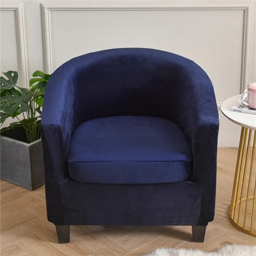 Morbuy Sesselbezug Stretch mit Armlehne, 2er Set Sessel Überzug Universal Sesselhussen Stretch Weich Sesselüberzug Elastisch Hussen für Clubsessel Cocktailsessel (Plüsch-Dunkelblau) von Morbuy