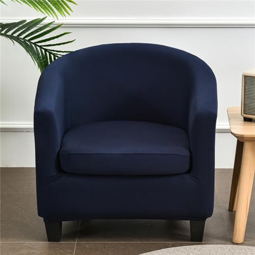 Morbuy Sesselbezug Stretch mit Armlehne, 2er Set Sessel Überzug Universal Sesselhussen Stretch Weich Sesselüberzug Elastisch Hussen für Clubsessel Cocktailsessel (Polyester-Navy) von Morbuy