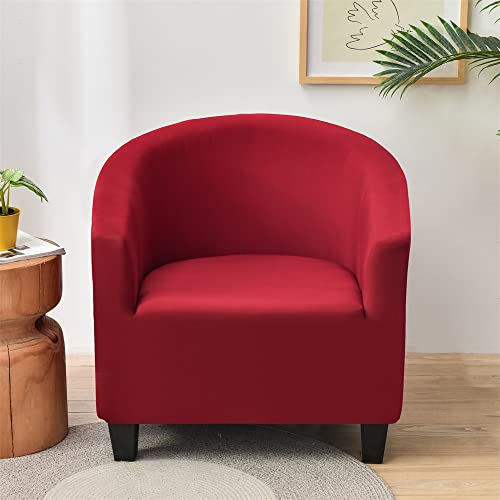 Morbuy Sesselhussen 1 Sitz, Stretch Sesselbezug Universal Sesselschoner Elastisch Sesselüberwurf Sofahusse mit Armlehnen für Clubsessel Loungesessel Cocktailsessel (Burgunderrot) von Morbuy