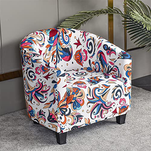 Morbuy Sesselhussen 1 Sitz, Stretch Sesselbezug Universal Sesselschoner Elastisch Sesselüberwurf Sofahusse mit Armlehnen für Clubsessel Loungesessel Cocktailsessel (Ethnischer Jacquard) von Morbuy