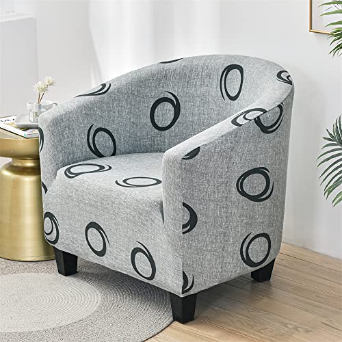 Morbuy Sesselhussen 1 Sitz, Stretch Sesselbezug Universal Sesselschoner Elastisch Sesselüberwurf Sofahusse mit Armlehnen für Clubsessel Loungesessel Cocktailsessel (Grauer Kreis) von Morbuy