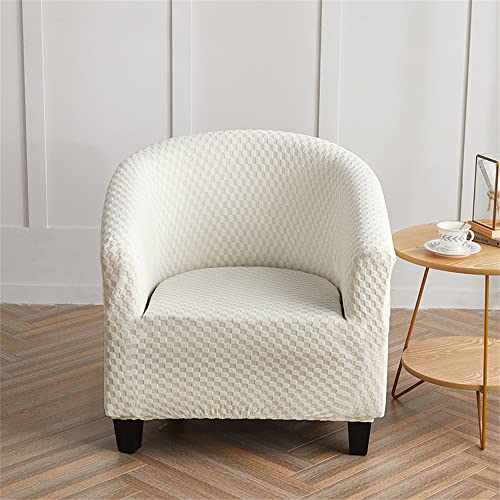 Morbuy Sesselhussen 1 Sitz, Stretch Sesselbezug Universal Sesselschoner Elastisch Sesselüberwurf Sofahusse mit Armlehnen für Clubsessel Loungesessel Cocktailsessel (Weißes Karo) von Morbuy