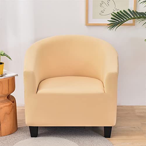 Morbuy Sesselhussen 1 Sitz, Stretch Sesselbezug Universal Sesselschoner Elastisch Sesselüberwurf Sofahusse mit Armlehnen für Clubsessel Loungesessel Cocktailsessel (beige) von Morbuy