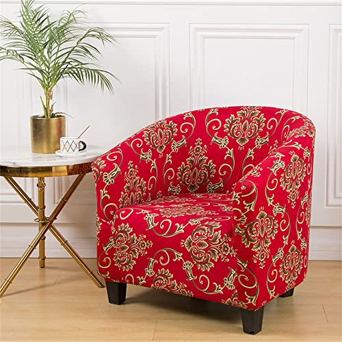 Morbuy Sesselhussen Sesselbezug Stretch Sesselschoner Sesselüberwurf Elastisch Sofahusse Husse Sofabezug für Clubsessel Loungesessel Cocktailsessel (Retro Rot) von Morbuy