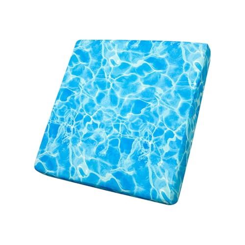 Morbuy Sitzkissen Bezüge Outdoor mit Reißverschluss, Lounge Sitzkissen Bezüge Couch für Rattanmöbel Abnehmbar Wetterfest Garten Sofabezug (Blaue Wellen,8 Stück) von Morbuy