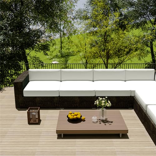 Morbuy Sitzkissen Bezüge für Rattanmöbel, Lounge Möbel Outdoor Sitzkissen Bezüge Gartenmöbel Sitzkissen Bezüge mit Reißverschluss Palettenkissen Bezüge Wasserdicht (33 * 65 * 10,Weiß) von Morbuy
