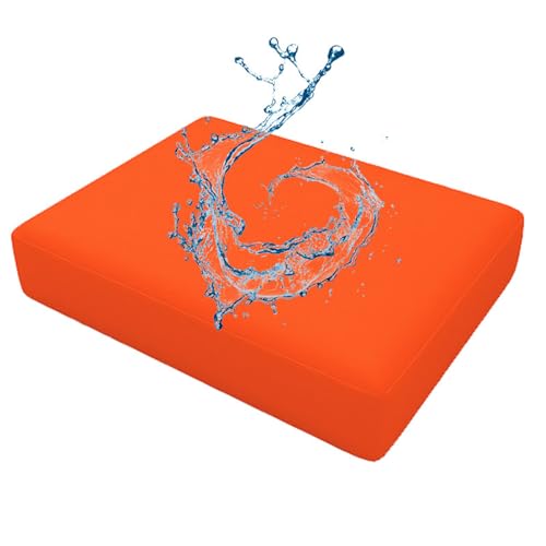 Morbuy Sitzkissen Bezüge für Rattanmöbel, Lounge Möbel Outdoor Sitzkissen Bezüge Gartenmöbel Sitzkissen Bezüge mit Reißverschluss Palettenkissen Bezüge Wasserdicht (55x45x10,Orange) von Morbuy