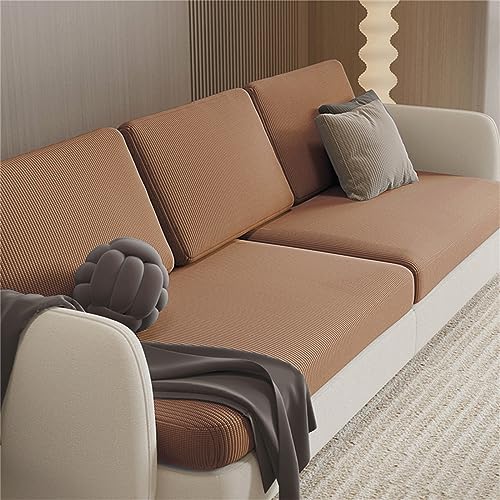 Morbuy Sofa Sitzkissenbezug Stretch, Elastischer Kissenbezüge Universal Husse Überzug Bezug Weich Couch Chaiselüberzüge für Sofa Kissenschutz Bezüge (3 Sitzer,Khaki) von Morbuy