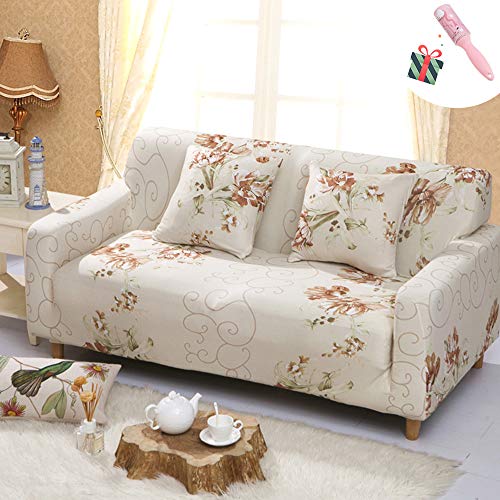 Morbuy Sofa Überwürfe Sofabezug 3 Sitzer, Elastisch Beige Ecksofa L Form Stretch Antirutsch Armlehnen Sofahusse Sofa Abdeckung Hussen für Sofa Couchbezug Sesselbezug (1 Sitzer,Elegant) von Morbuy