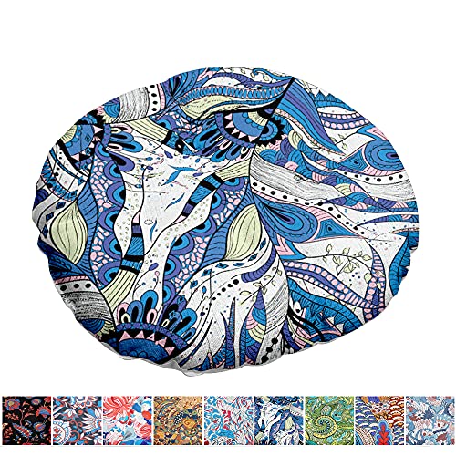 Morbuy Stuhlkissen Runde Exotische Blumen Muster Sitzkissen, Atmungsaktiv LeinenTatami Komfortable Luxuriös Stühle Bodenkissen Sitzauflagen für Outdoor Garten Office Sessel (40x40cm,D) von Morbuy