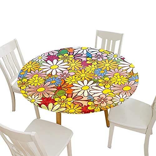Morbuy Tischdecke Elastisch, 3D Gänseblümchen Drucken Rund Tischdecken Wasserdicht Abwaschbar Abwischbar Tischtuch für Dekoration Küchentisch Garten Outdoor (Durchmesser 150cm,Bunt Gänseblümchen) Morbuy Tischdecke Elastisch, 3D Gänseblümchen Drucken Rund Tischdecken Wasserdicht Abwaschbar Abwischbar Tischtuch für Dekoration Küchentisch Garten Outdoor (Durchmesser 150cm,Bunt Gänseblümchen) von Morbuy