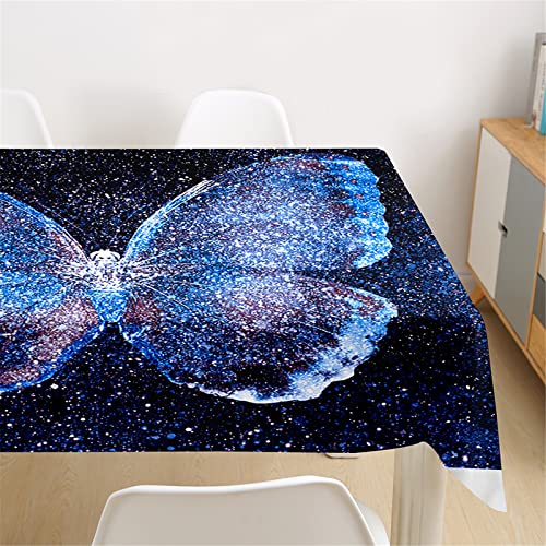 Morbuy Tischdecke Wasserdicht Waschbar,3D Schmetterling Drucken Tischdecken Rechteckige Abwaschbar Abwischbar Tischtuch für Dekoration Küchentisch Garten Outdoor (140x140cm,Sternenklarer Himmel) von Morbuy