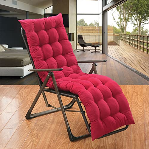 Morbuy Verdicken Deckchair Auflagen für Gartenliegen, Sonnenliege Kissen Tragbare Garten Innenhof Gepolstertes Bett Relax-Liegestuhl Sitzauflage für Deckchair, Innen, Außen (48x158cm,Rot) von Morbuy