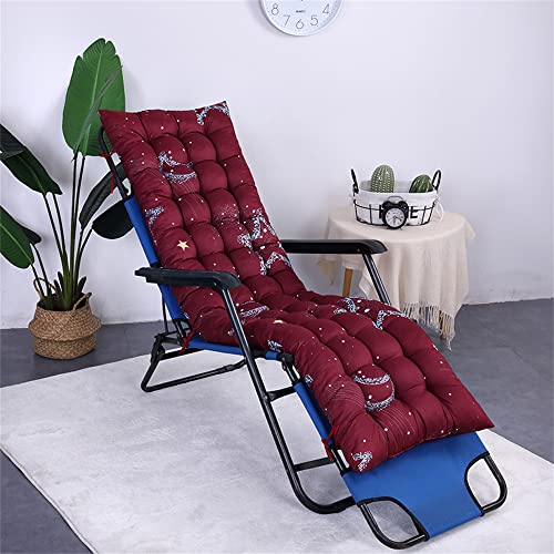 Morbuy Verdicken Deckchair Auflagen für Gartenliegen, Sonnenliege Kissen Tragbare Garten Innenhof Gepolstertes Bett Relax-Liegestuhl Sitzauflage für Innen, Außen (53x168cm,Burgund) von Morbuy