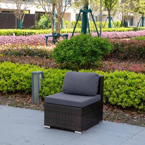 Morbuy Volltonfarbe Outdoor Sitzkissenbezug Ersetzen, Lounge Sitzkissen Sofa Bezüge für Rattanmöbel Sofa Kissenbezüge Abnehmbar für Terrassenstuhle Gartenmöbel (XW05-Grau1,8 Stück) von Morbuy