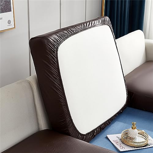 Morbuy Wasserdicht Sofa Sitzkissenbezug Stretch, Elastischer PU-Leder Kissenbezüge Universal Husse Überzug Bezug Couch Chaiselüberzüge für Sofa Kissenschutz Bezüge (1 Sitzer,Kaffee) von Morbuy