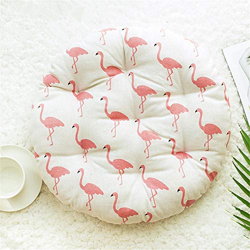 Morbuy Weiche Runde Stuhlkissen Flamingo, Komfortable Bodenkissen Sofakissen Sitzkissen Füllen Dicke Futon Volltonfarbe Kissen Stuhl Decor Haus Auto Büro Bürostuhl. (45 * 45 cm,Flamingo) von Morbuy