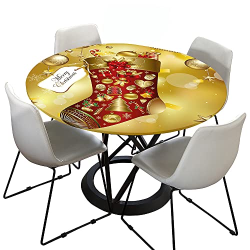 Morbuy Weihnachten Rund Tischdecke Elastisch, Rund Tischdecken Wasserdicht Lotuseffekt Abwaschbar Abwischbar Tischtuch für Dekoration Küchentisch Garten Outdoor (Durchmesser 150cm,Goldene Weihnachten) Morbuy Weihnachten Rund Tischdecke Elastisch, Rund Tischdecken Wasserdicht Lotuseffekt Abwaschbar Abwischbar Tischtuch für Dekoration Küchentisch Garten Outdoor (Durchmesser 150cm,Goldene Weihnachten) von Morbuy