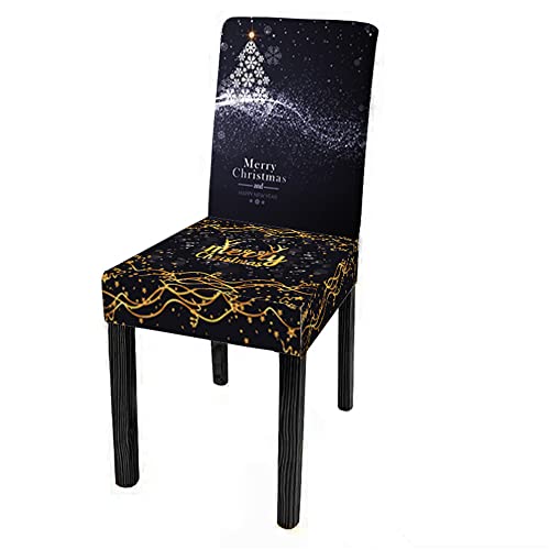 Morbuy Weihnachten Stuhlhussen Set Stretch Beschützer Stuhlbezug Stuhlüberzug, 1/4/6/10 Stück Universal Elastische Spannbezug Hochzeit Partys Bankett Hotel Dekor (10 Stück,Frohe Weihnachten 11) von Morbuy