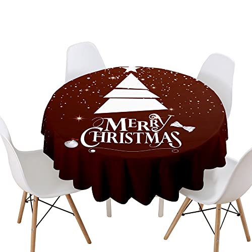 Morbuy Weihnachten Tischdecke Rund Abwaschbar, Christmas Tischdecken Wasserdicht Lotuseffekt Abwischbar Tischtuch in Verschiedenen Größen für Küchentisch Garten Outdoor (150cm,Weihnachtsbaum) von Morbuy