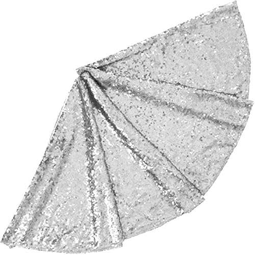 Morbuy Weihnachtsbaumdecke,Glitzernde Weihnachtsbaum Rock Rund, Weihnachtsbaum Weihnachtsdeko, Rund Christbaumdecke für Neujahr Party Zuhause Feier Weihnachten Deko (Silber,90cm) von Morbuy