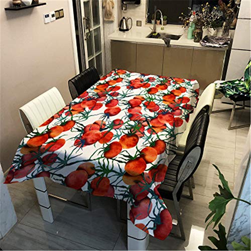 Tischdecke Abwaschbar für Speisetisch, Morbuy 3D Obst Wasserabweisend Abwischbar Quadrat Küchentischabdeckung Tischtuch Fleckschutz Pflegeleicht Schmutzabweisend (60x60cm,Rote Tomaten) von Morbuy