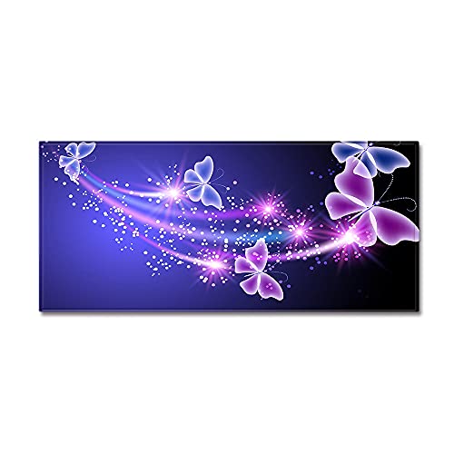 Morbuy Personalisierte Fußmatte Rutschfester Türvorleger mit 3D Schmetterling Druck, Schmutzfangmatte Waschbar Fussmatte Innen Badteppiche (40x60cm,Blau Lila) von Morbuy