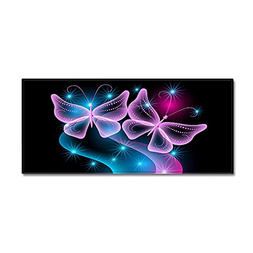 Morbuy Personalisierte Fußmatte Rutschfester Türvorleger mit 3D Schmetterling Druck, Schmutzfangmatte Waschbar Fussmatte Innen Badteppiche (40x60cm,Transparentes Rosa) von Morbuy