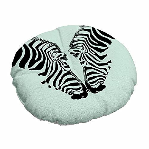 Morbuy Stuhlkissen Runde Sitzkissen Nordic Tiermuster Atmungsaktiv Baumwolle Leinen Tatami Komfortable Stühle Bodenkissen Sitzauflagen für Outdoor Garten Office Sessel (40x40cm,Zebra-Paar) von Morbuy