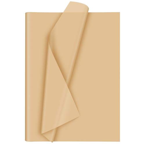 Morcheiong 60 Blatt Braun Kraft Seidenpapier, Kunst Geschenkverpackung, Seidenpapier Großpackung für Bastelarbeiten, Blumen, Geburtstagsparty, Festival (50 x 37 cm) von Morcheiong