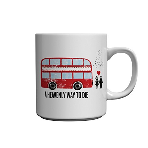 Keramiktasse mit Aufschrift „A Heavenly Way To Die“, Morrisey and The Smiths“ von More T Vicar