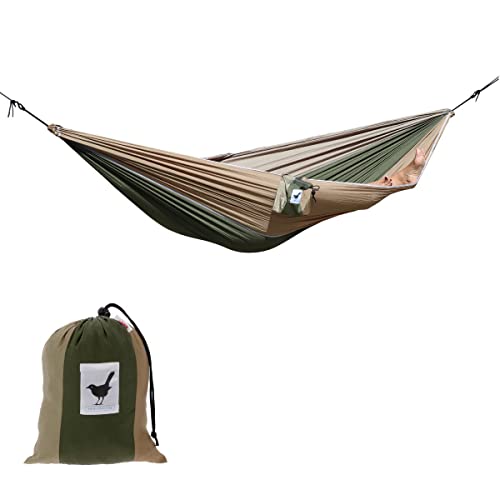 MoreThanHip Doppelhängematte XXL Camouflage für 2 Personen - Hängematte aus Fallschirmstoff 180KG Belastbar Reisehängematte Hammock mit Tragetasche Outdoor Camping Travel - 290 x 210 cm von More Than Hip