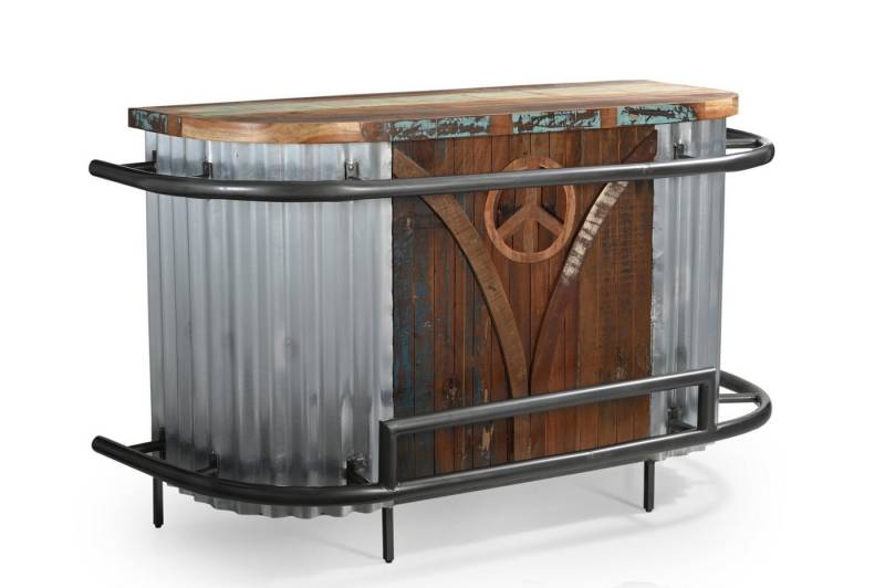 More2Home Barschrank Bartresen/Ladentheke PEACE, Metall/Holz, 160 cm breit von More2Home