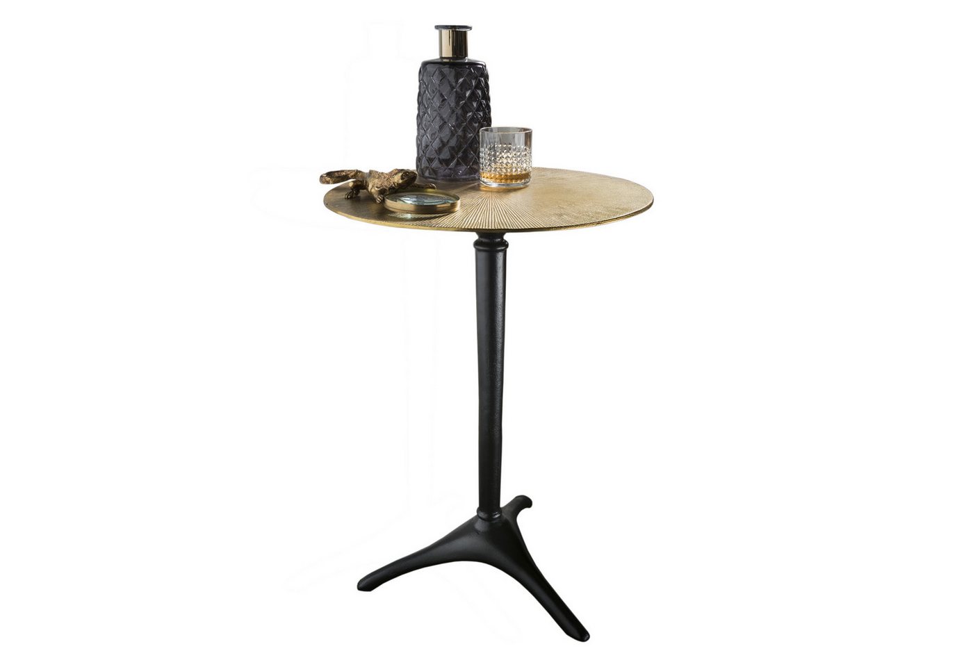 More2Home Beistelltisch SHARI, rund 48 cm, Metall Fuß schwarz/Platte antik-gold More2Home Beistelltisch SHARI, rund 48 cm, Metall Fuß schwarz/Platte antik-gold von More2Home