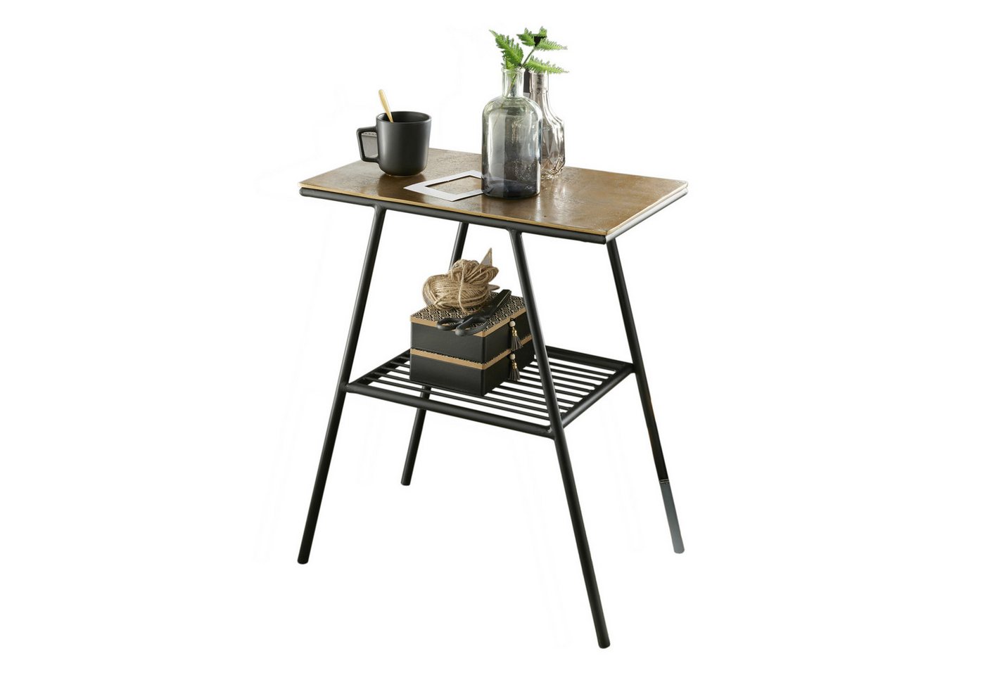 More2Home Beistelltisch VICTORY, mit Ablage Metall schwarz/Platte antik-gold More2Home Beistelltisch VICTORY, mit Ablage Metall schwarz/Platte antik-gold von More2Home