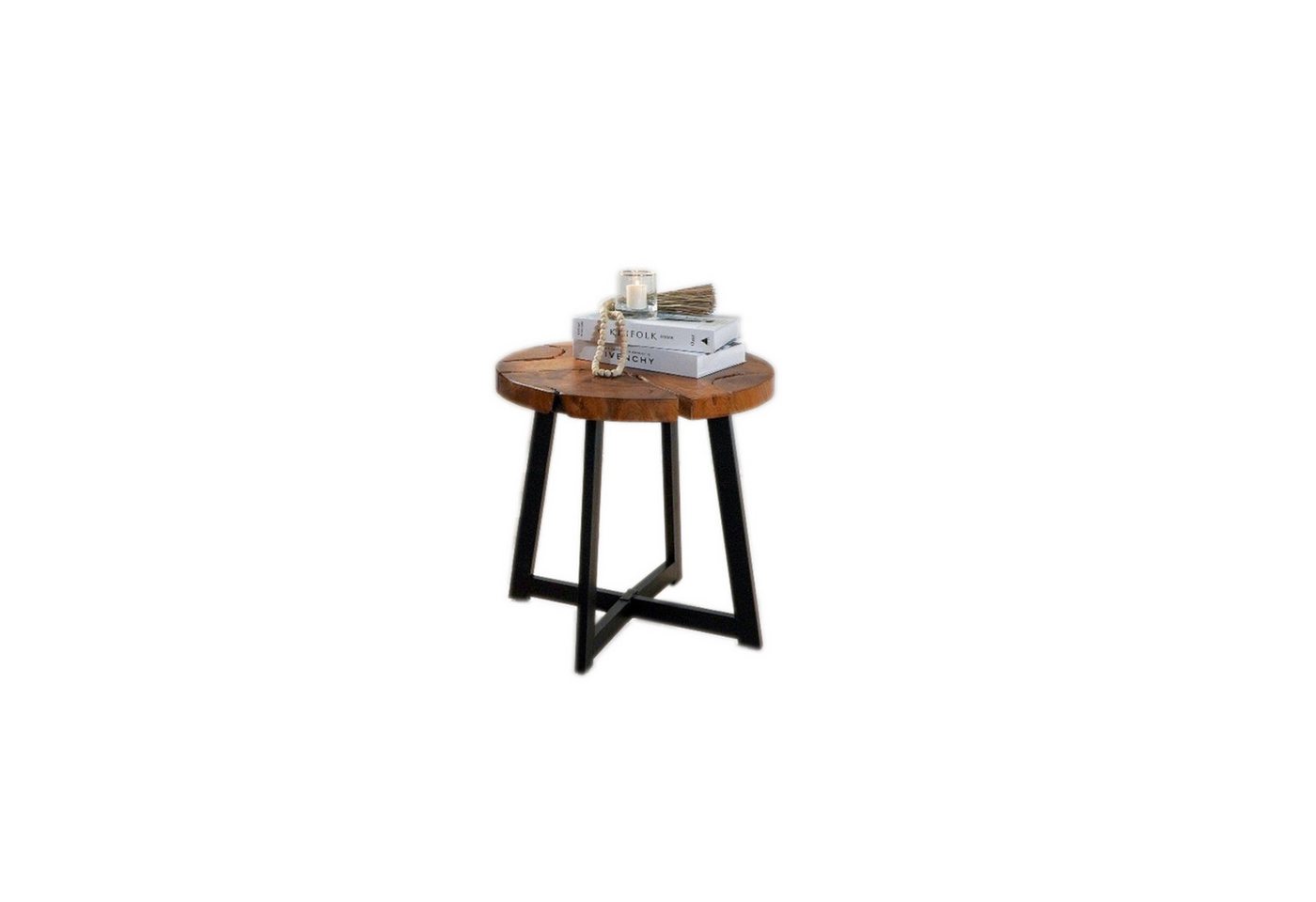 More2Home Beistelltisch Piece-1, Teak-Holz/Metall, rund 50 cm More2Home Beistelltisch Piece-1, Teak-Holz/Metall, rund 50 cm von More2Home