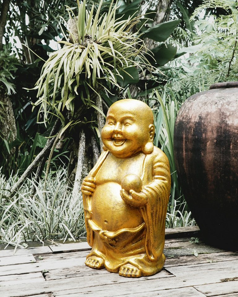 More2Home Dekoobjekt HAPPY BUDDHA, 70 cm stehend, gold GRC Beton More2Home Dekoobjekt HAPPY BUDDHA, 70 cm stehend, gold GRC Beton von More2Home