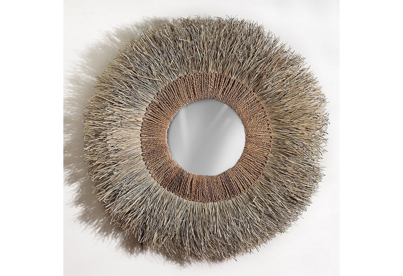 More2Home Dekospiegel XXL-Wandspiegel BOHO, Pandangras, rund ca.130 cm More2Home Dekospiegel XXL-Wandspiegel BOHO, Pandangras, rund ca.130 cm von More2Home