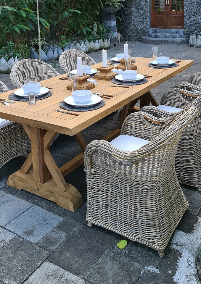 More2Home Gartentisch COUNTRY, Teakholz massiv, 240 x 100 cm von More2Home