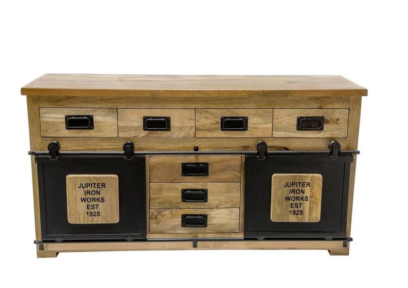 More2Home Sideboard MARK Nr.1-MT, Mango massiv/Metall schwarz, 150 cm von More2Home